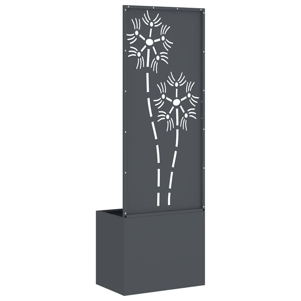 Vaso da Giardino con Pannello Decorativo Antracite 50 x 140 cm