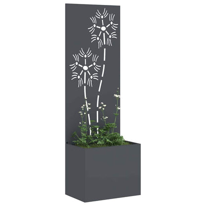 Vaso da Giardino con Pannello Decorativo Antracite 50 x 140 cm