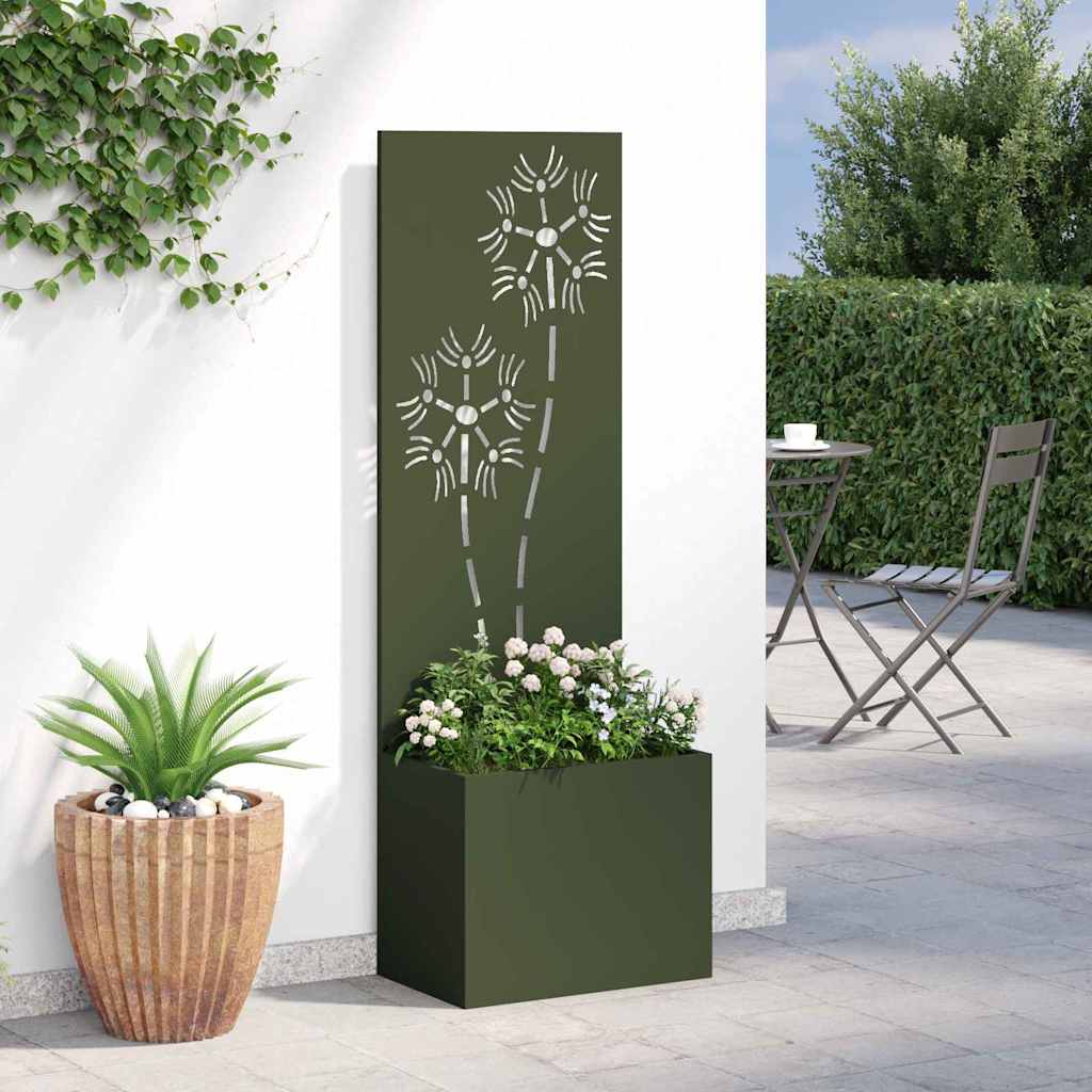 Vaso da Giardino con Pannello Decorativo Oliver verde