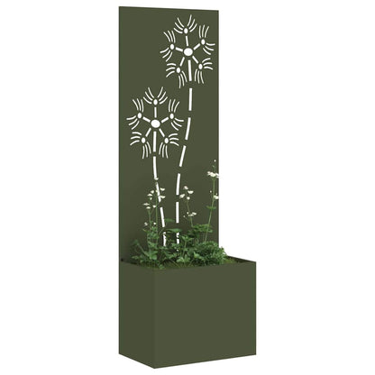 Vaso da Giardino con Pannello Decorativo Oliver verde