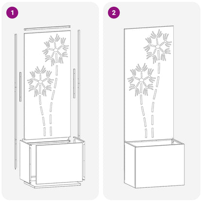 Schermo per privacy in giardino Floreale Argento 50 x 150 cm | homemem39