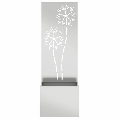 Vaso da Giardino con Pannello Decorativo Argento 50 x 140 cm
