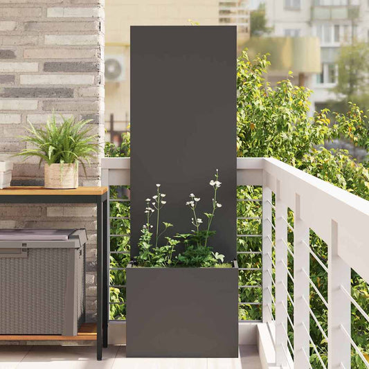 Vaso da Giardino con Pannello Decorativo Nero 50 x 140 cm