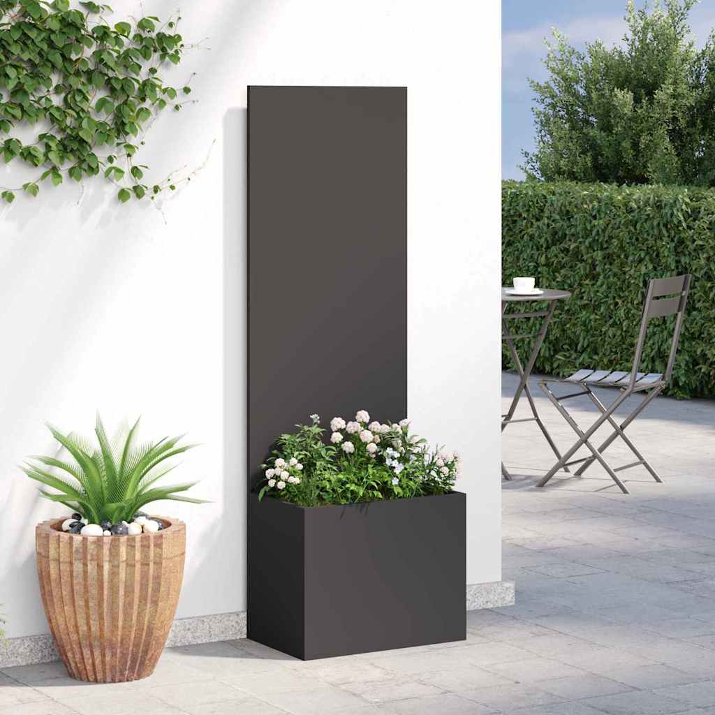 Vaso da Giardino con Pannello Decorativo Nero 50 x 140 cm