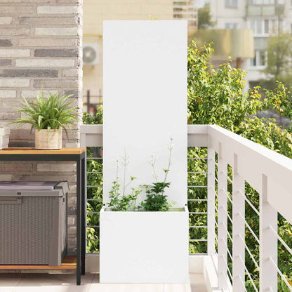 Vaso da Giardino con Pannello Decorativo Bianco 50 x 140 cm