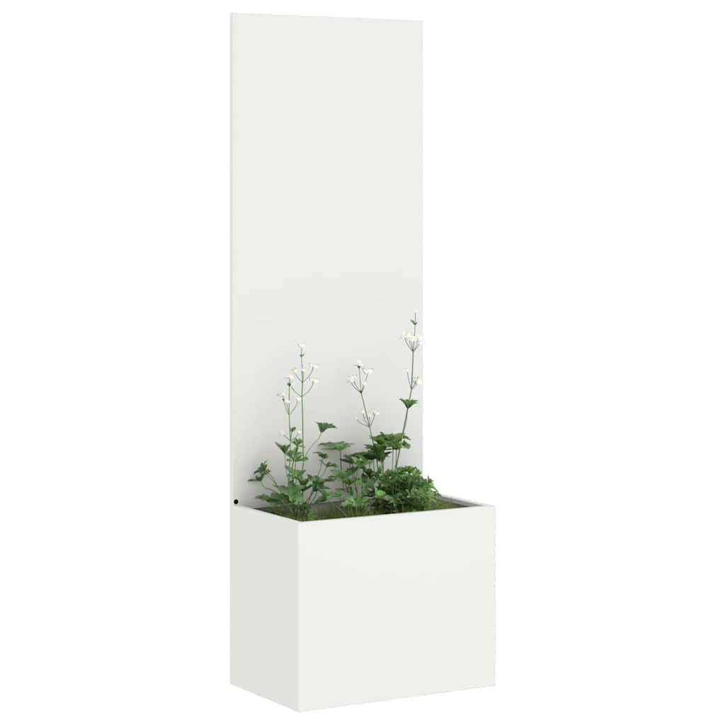 Vaso da Giardino con Pannello Decorativo Bianco 50 x 140 cm