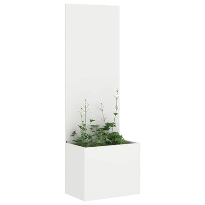 Vaso da Giardino con Pannello Decorativo Bianco 50 x 140 cm