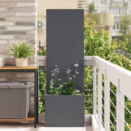 Vaso da Giardino con Pannello Decorativo Antracite 50 x 140 cm
