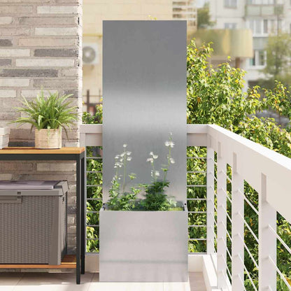 Vaso da Giardino con Pannello Decorativo Argento 50 x 140 cm