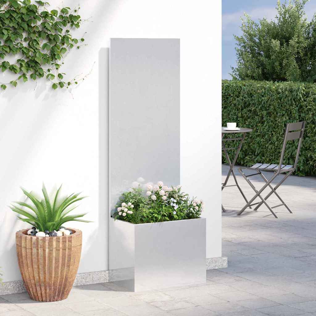 Vaso da Giardino con Pannello Decorativo Argento 50 x 140 cm