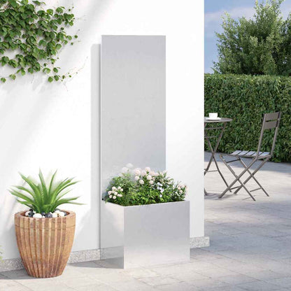 Vaso da Giardino con Pannello Decorativo Argento 50 x 140 cm