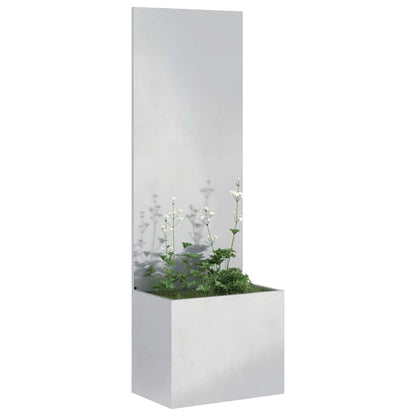 Vaso da Giardino con Pannello Decorativo Argento 50 x 140 cm
