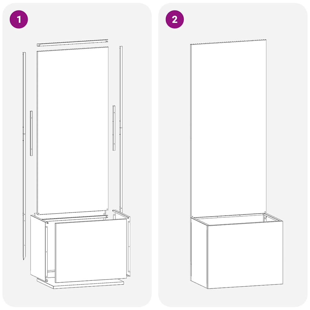 Schermo per privacy in giardino Argento 50 x 32 x 150 cm | homemem39