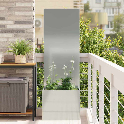 Vaso da Giardino con Pannello Decorativo Argento 50 x 140 cm