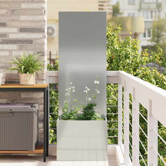 Vaso da Giardino con Pannello Decorativo Argento 50 x 140 cm