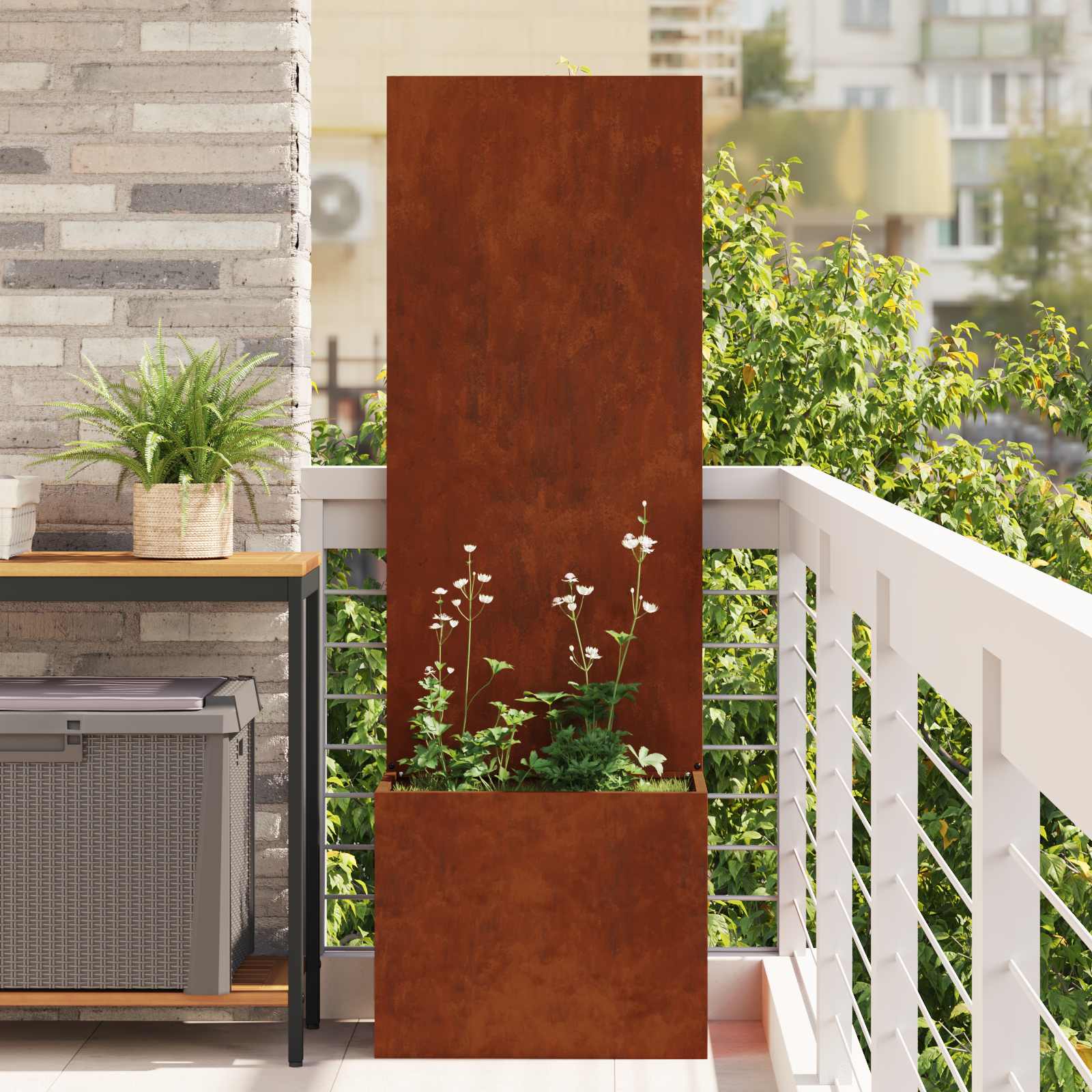 Schermo per privacy in giardino Ruggine 50 x 32 x 150 cm | homemem39