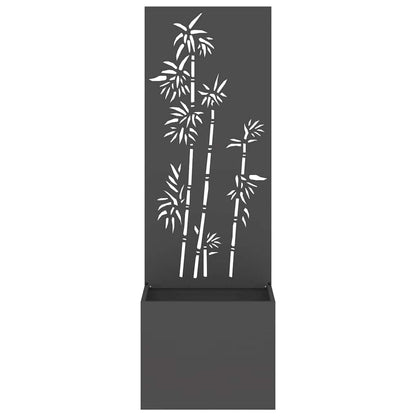 Vaso da Giardino con Pannello Decorativo Nero 50 x 140 cm