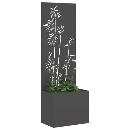 Vaso da Giardino con Pannello Decorativo Nero 50 x 140 cm