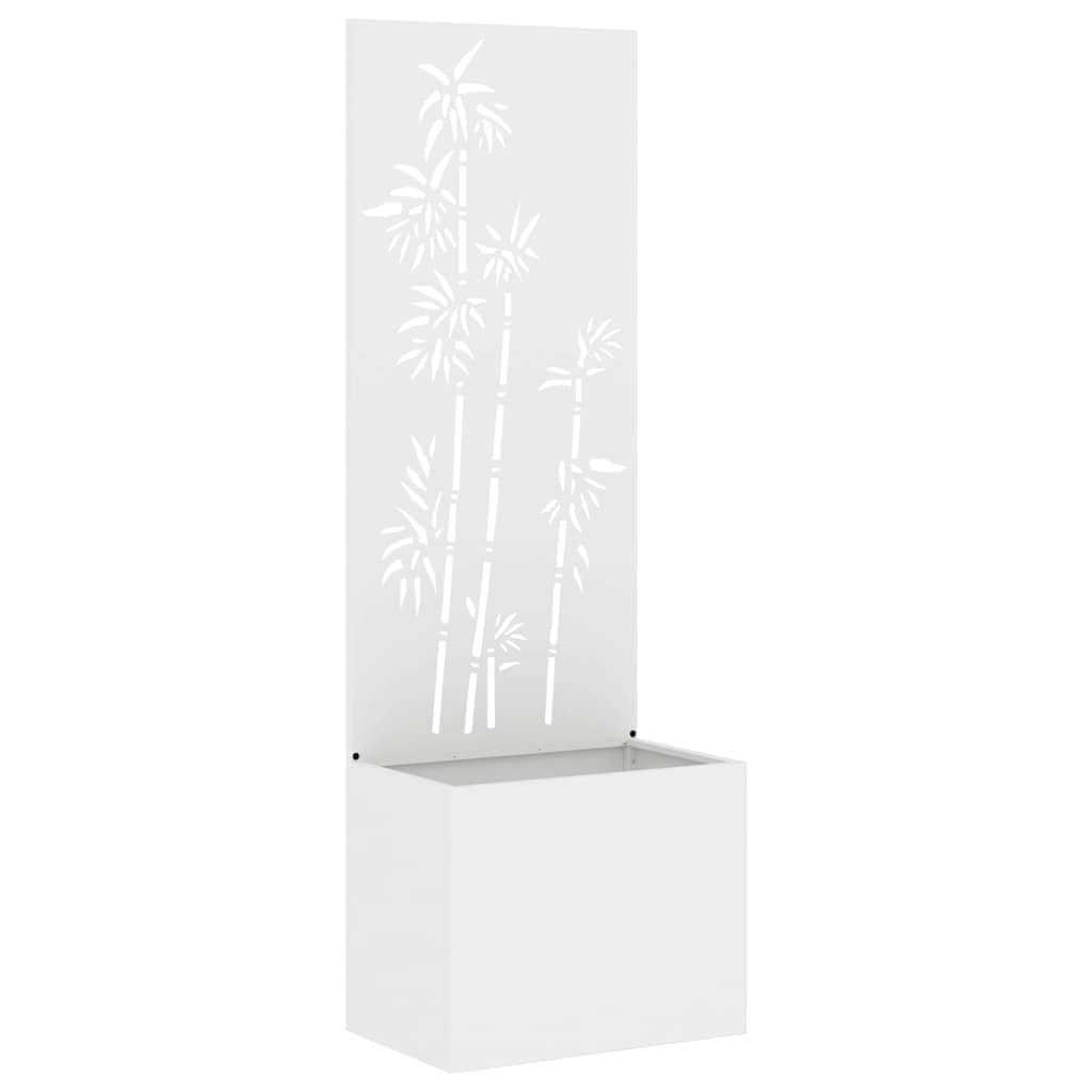 Vaso da Giardino con Pannello Decorativo Bianco 50 x 140 cm