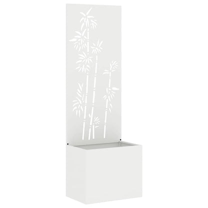 Vaso da Giardino con Pannello Decorativo Bianco 50 x 140 cm