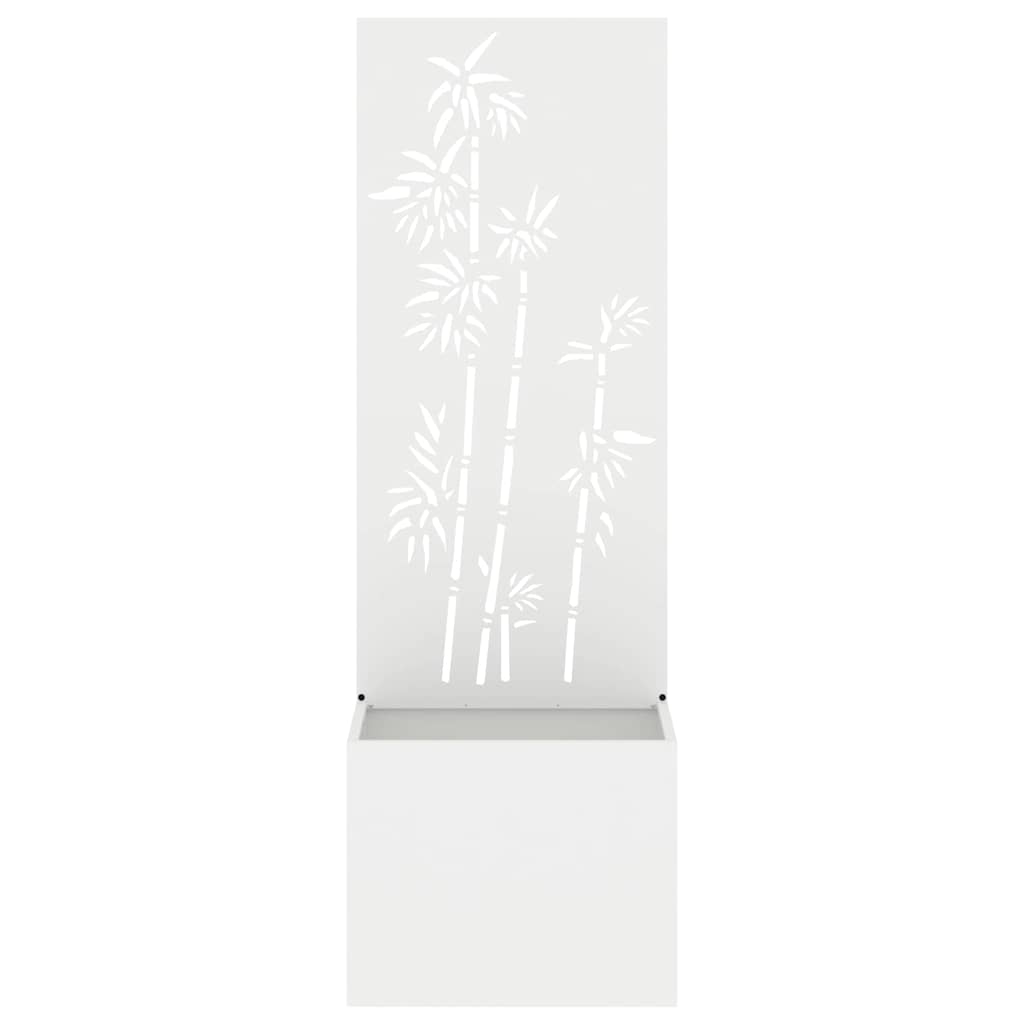 Vaso da Giardino con Pannello Decorativo Bianco 50 x 140 cm