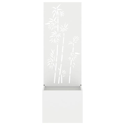 Vaso da Giardino con Pannello Decorativo Bianco 50 x 140 cm