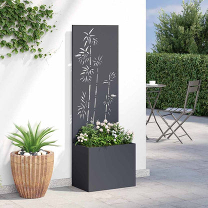 Vaso da Giardino con Pannello Decorativo Antracite 50 x 140 cm