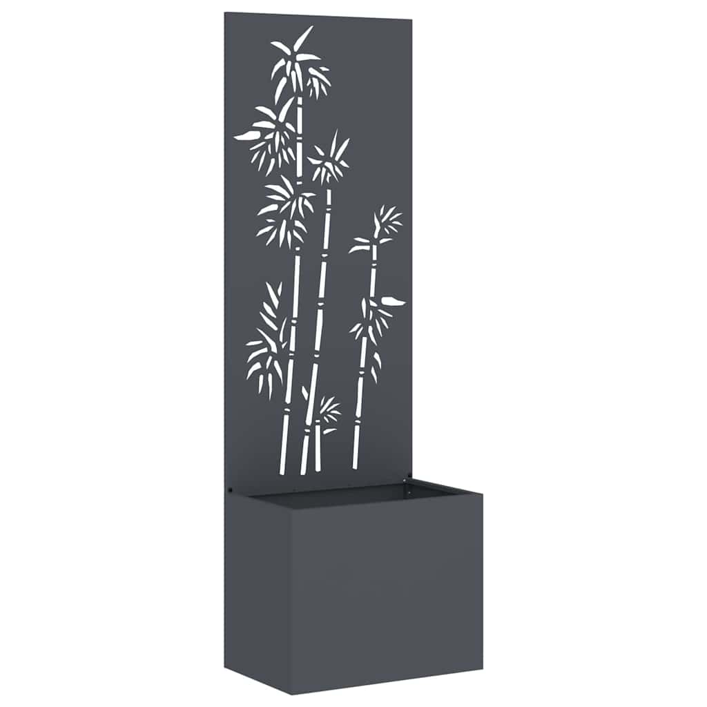 Vaso da Giardino con Pannello Decorativo Antracite 50 x 140 cm