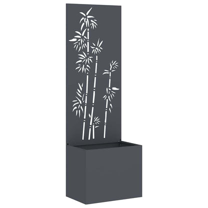 Vaso da Giardino con Pannello Decorativo Antracite 50 x 140 cm