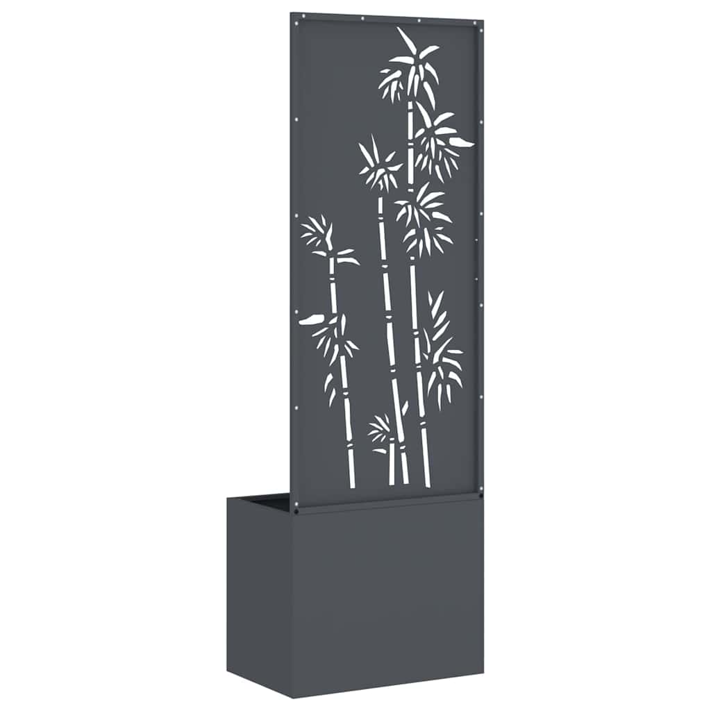 Vaso da Giardino con Pannello Decorativo Antracite 50 x 140 cm