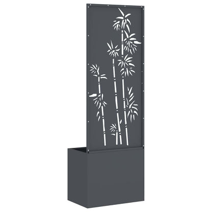 Vaso da Giardino con Pannello Decorativo Antracite 50 x 140 cm