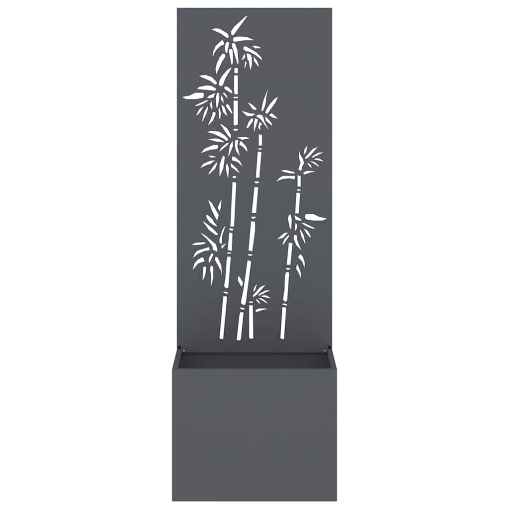 Vaso da Giardino con Pannello Decorativo Antracite 50 x 140 cm