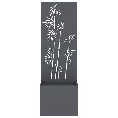 Vaso da Giardino con Pannello Decorativo Antracite 50 x 140 cm