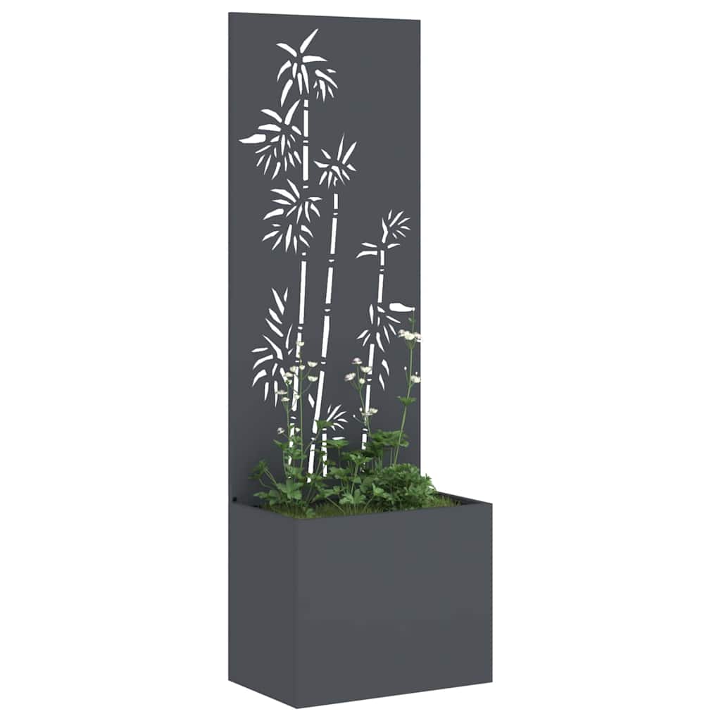 Vaso da Giardino con Pannello Decorativo Antracite 50 x 140 cm