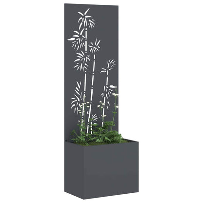 Vaso da Giardino con Pannello Decorativo Antracite 50 x 140 cm