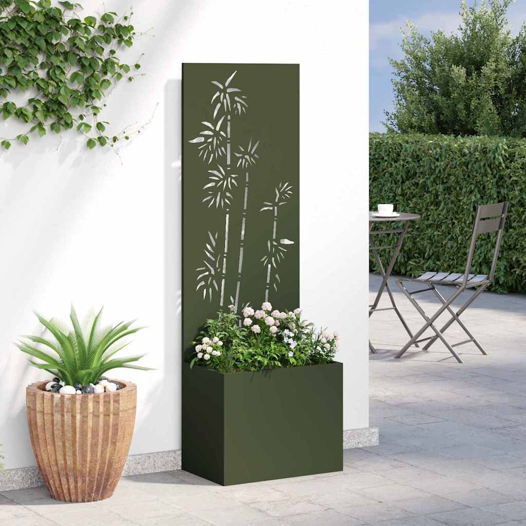 Vaso da Giardino con Pannello Decorativo Oliver verde