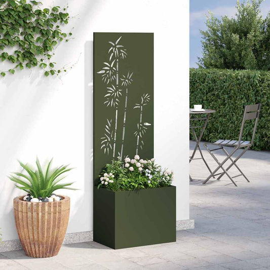Vaso da Giardino con Pannello Decorativo Oliver verde