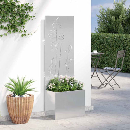 Vaso da Giardino con Pannello Decorativo Argento 50 x 140 cm