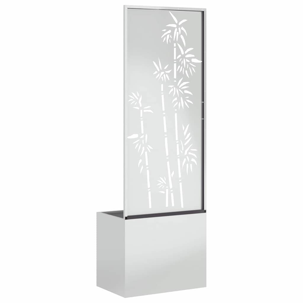 Vaso da Giardino con Pannello Decorativo Argento 50 x 140 cm