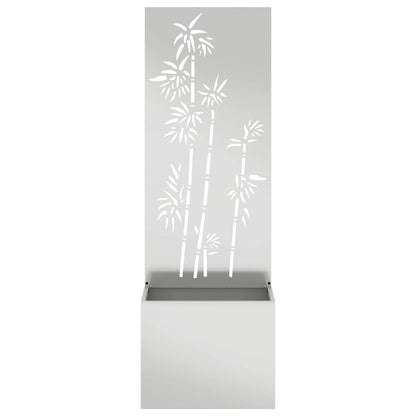 Vaso da Giardino con Pannello Decorativo Argento 50 x 140 cm