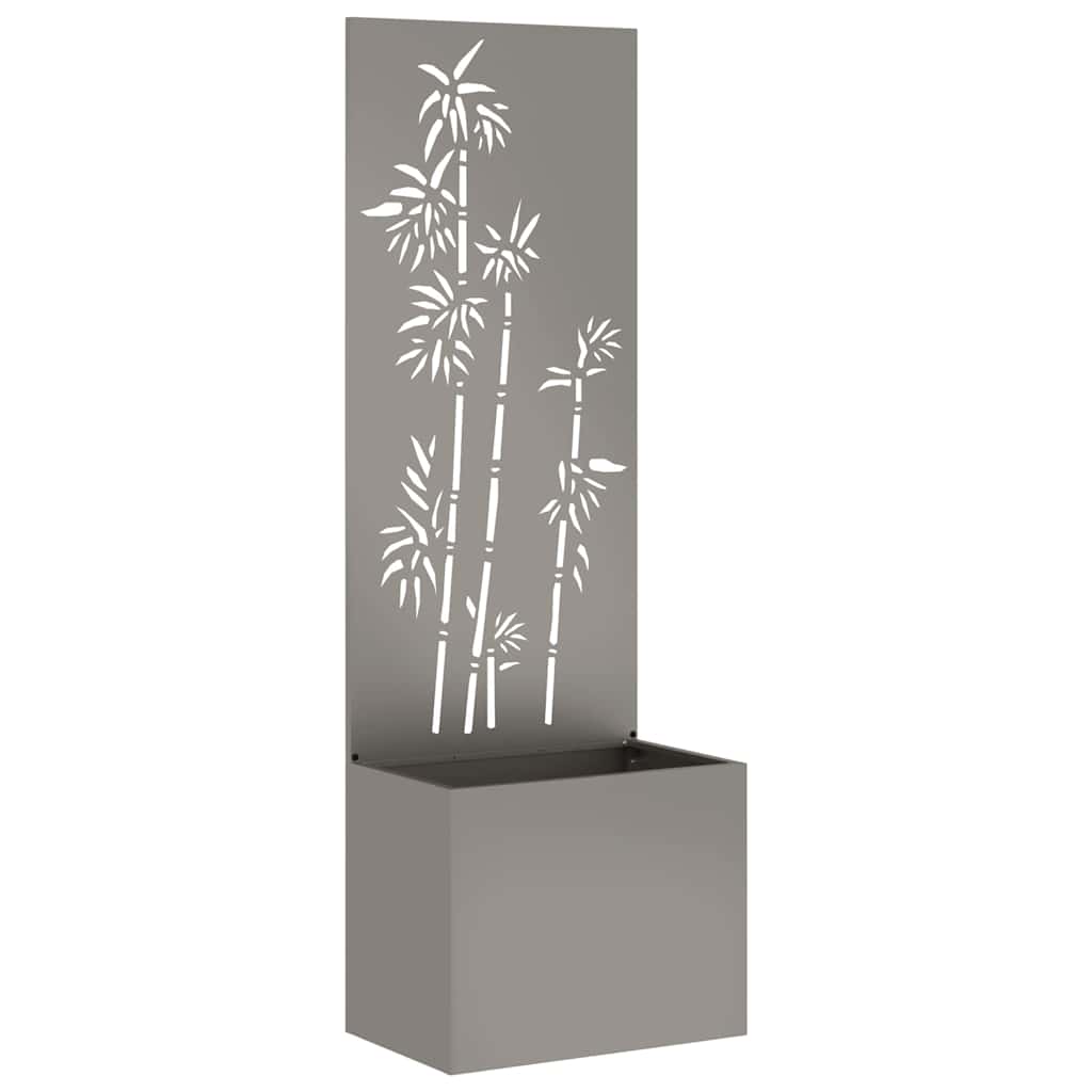 Vaso da Giardino con Pannello Decorativo Ruggine 50 x 140 cm