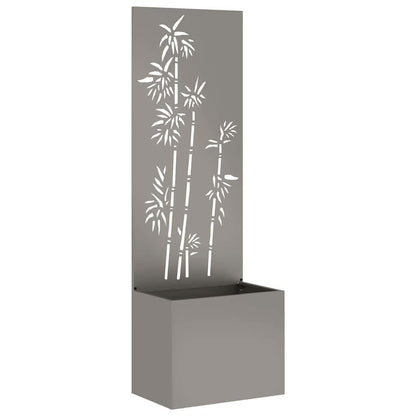 Vaso da Giardino con Pannello Decorativo Ruggine 50 x 140 cm
