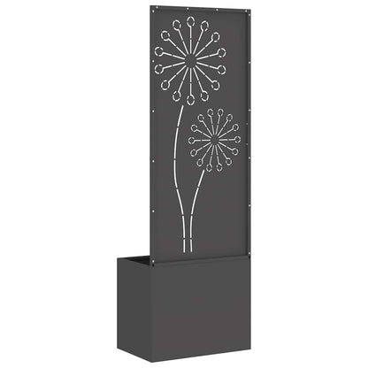Vaso da Giardino con Pannello Decorativo Nero 50 x 140 cm