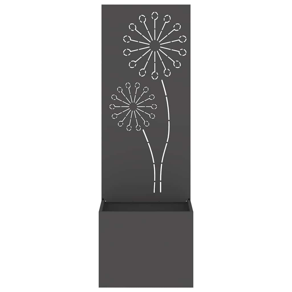 Vaso da Giardino con Pannello Decorativo Nero 50 x 140 cm