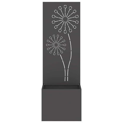 Vaso da Giardino con Pannello Decorativo Nero 50 x 140 cm