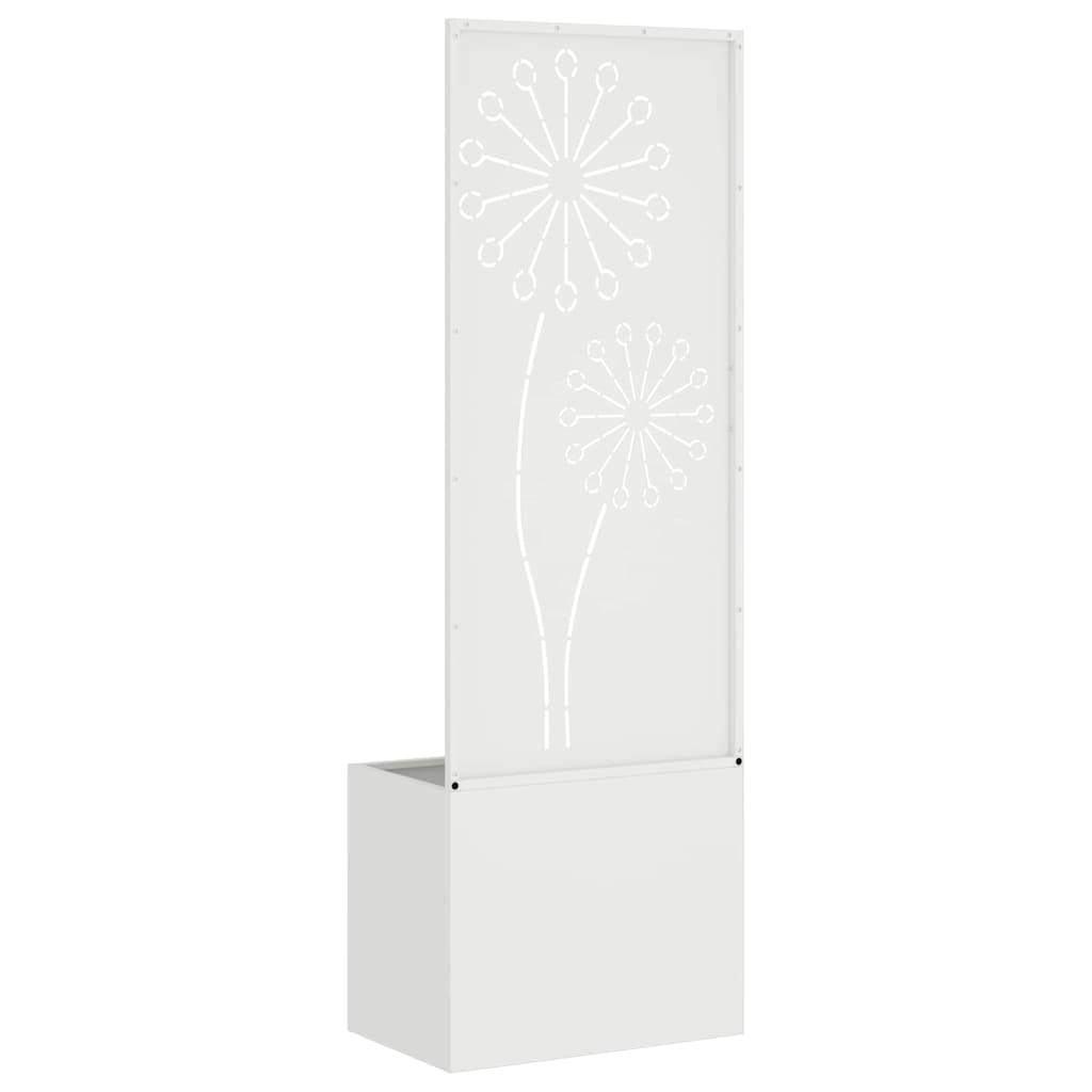 Vaso da Giardino con Pannello Decorativo Bianco 50 x 140 cm