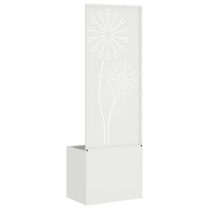 Vaso da Giardino con Pannello Decorativo Bianco 50 x 140 cm