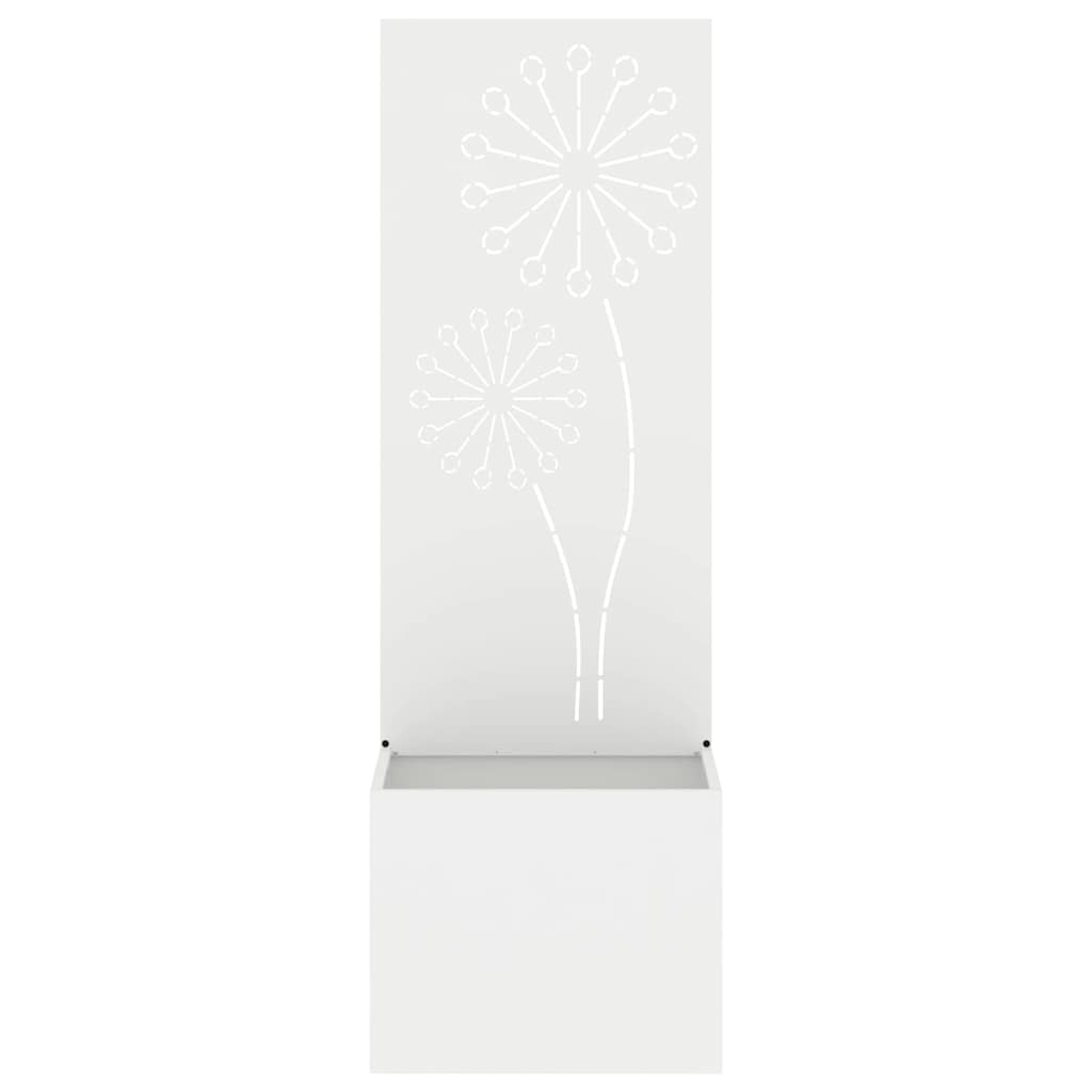 Vaso da Giardino con Pannello Decorativo Bianco 50 x 140 cm