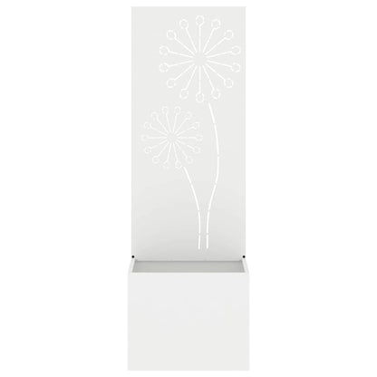 Vaso da Giardino con Pannello Decorativo Bianco 50 x 140 cm