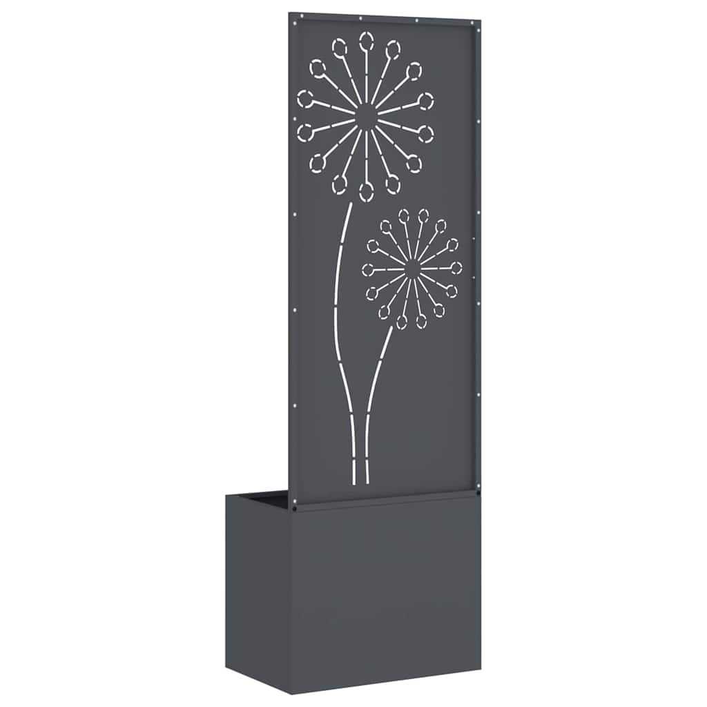 Vaso da Giardino con Pannello Decorativo Antracite 50 x 140 cm